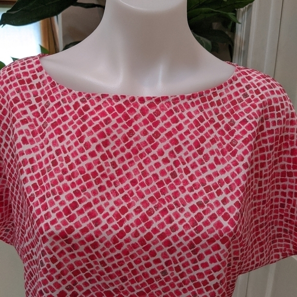 Loft Women's Size Small Pink Snake Print Blouse Batwing Sleeves - Picture 5 of 7